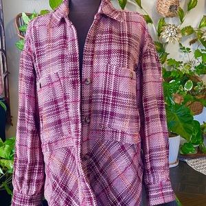 A Beautiful Cozy Plaid “Shacket” by Anthropologie